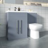 Calm Gloss Grey Left Hand Combination Vanity Unit Basin L Shape with Back to Wall RAK Origin Toilet & Soft Close Seat & Concealed Cistern - 1100mm
