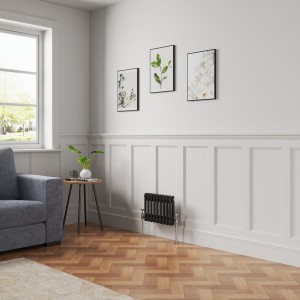 Bern - Black Traditional Horizontal Double Column Radiator - Choice of Size