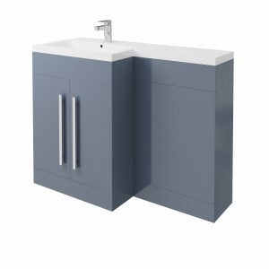 Calm Gloss Grey Left Hand Combination Vanity Set (No Concealed Cistern, No Toilet)