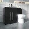 Calm Matt Black Left Hand Combination Vanity Unit Basin L Shape with Back to Wall RAK Origin Toilet & Soft Close Seat & Concealed Cistern - 1100mm