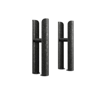 Bern Traditional Double Column Radiator Feet - Black Silver