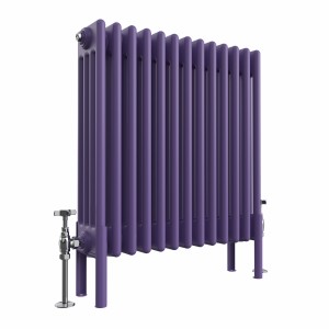 Bern 600 x 605mm Elegant Purple Four Column Horizontal Traditional Radiator