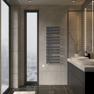 Kongsberg 1200 x 450mm Anthracite Simple Electric Towel Rail