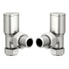 Chelsea Brushed Nickel Round Head Angled Radiator Valves