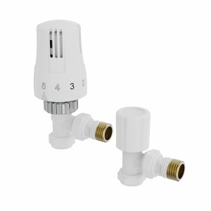 Angled Thermostatic Radiator Valves - White