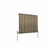 Norden 600 x 768mm Black Gold Single Oval Column Horizontal Designer Radiator