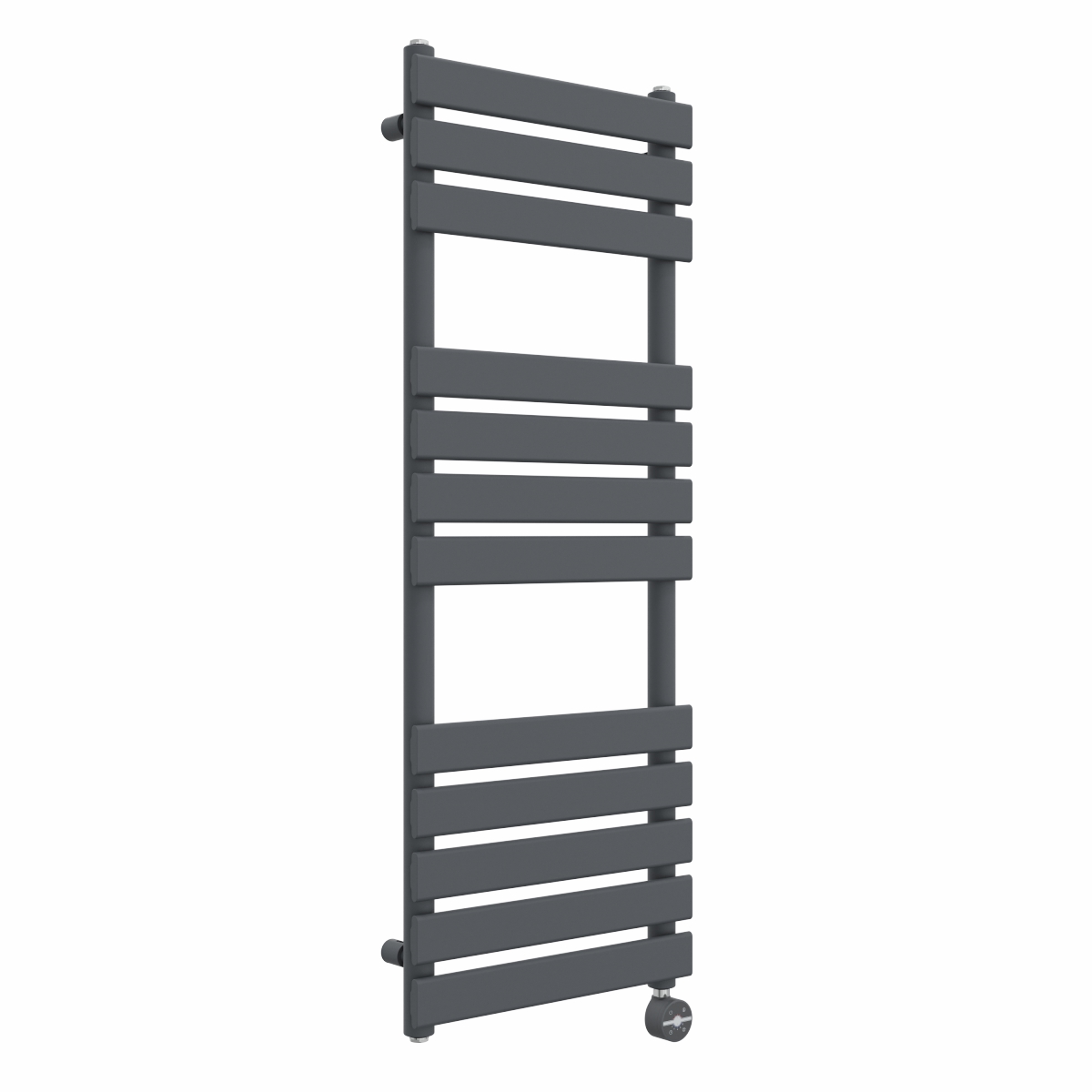 Juva 1200 x 450mm Sand Grey Flat Panel Thermostatic Touch Control Electric Heated Towel Rail