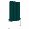 Norden 600 x 414mm Blue Green Double Oval Column Horizontal Designer Radiator