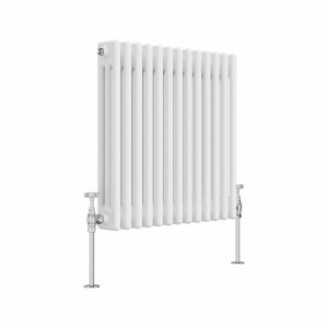 Bern 600 x 605mm White Triple Column Horizontal Traditional Radiator
