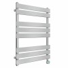 Juva 800 x 600mm Chrome Flat Panel Thermostatic Touch Control Electric Heated Towel Rail