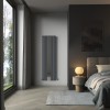 Karlstad 1800 x 553mm Anthracite Mirror Single Vertical Flat Panel Designer Radiator
