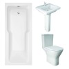 RAK Resort Maxi Toilet, Basin and Straight Shower Bath Suite - Choice of Size