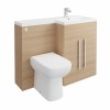 Calm Oak Right Hand Combination Vanity Unit with RAK-Origin Toilet & Soft Close Seat & Concealed Cistern - 1100mm
