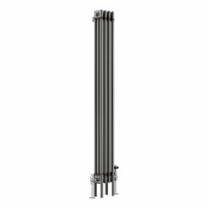 Bern 1500 x 200mm Raw Metal Triple Column Vertical Traditional Radiator