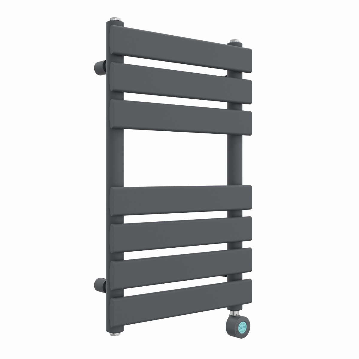 Juva 650 x 400mm Sand Grey Flat Panel Thermostatic Touch Control Electric Heated Towel Rail