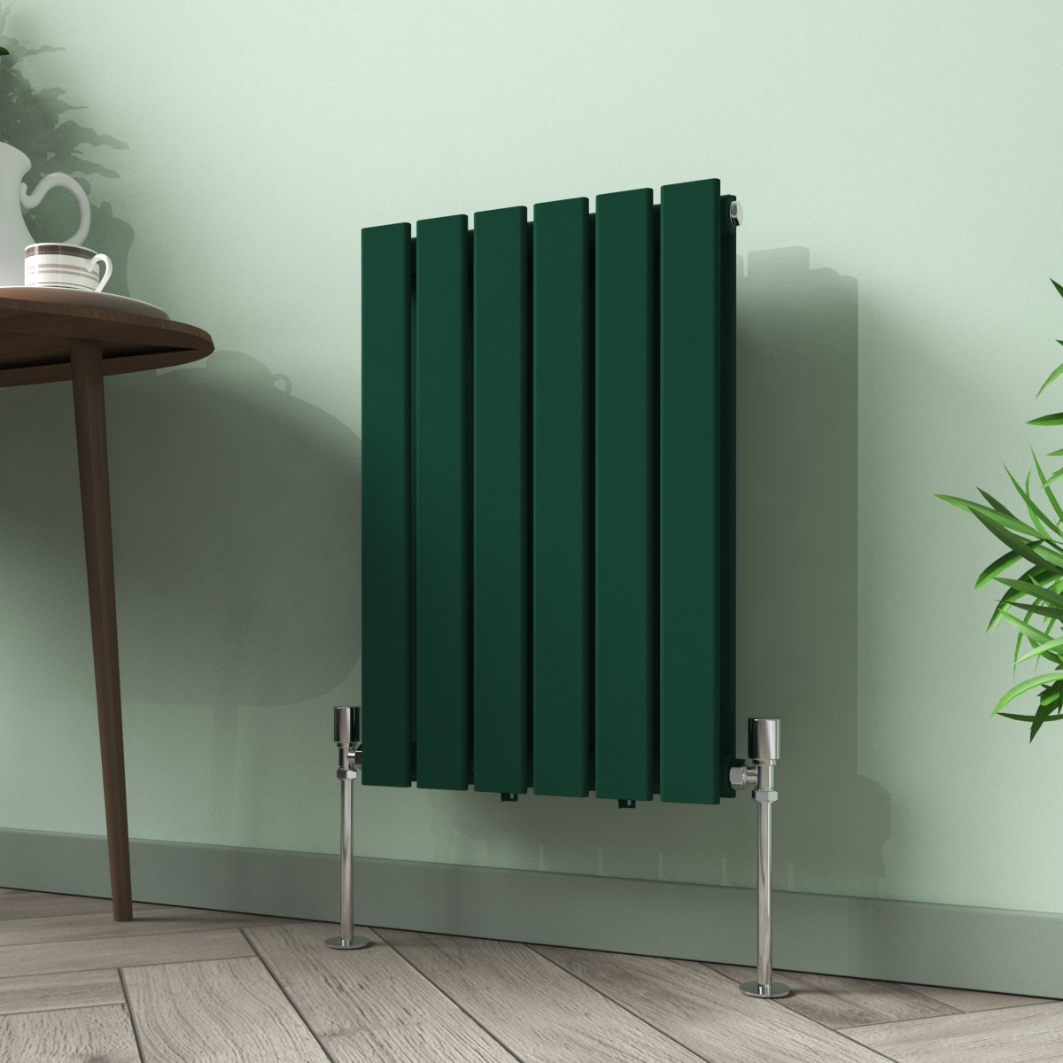 Karlstad 600 x 410mm Moss Green Double Flat Panel Horizontal Designer Radiator