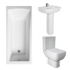 RAK Series 600 Modern Bathroom Suite and Single Ended Bath with Front Panel - 1400 x 700mm