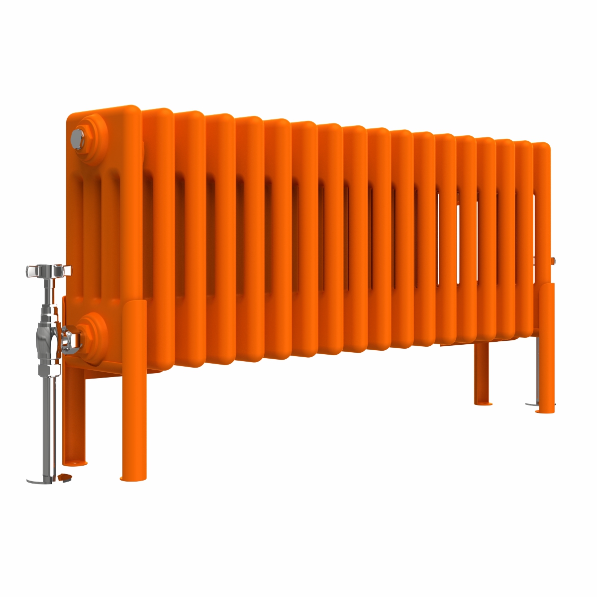 Bern 300 x 830mm Traditional Bright Orange Horizontal Four Column Radiator