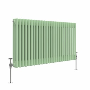 Bern 600 x 1190mm Pastel Green Triple Horizontal Column Radiator