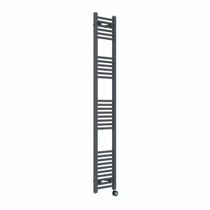 Bergen 1800 x 300mm Straight Anthracite Thermostatic Touch Control Electric Heated Towel Rail