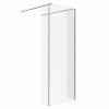 Wasdale 800mm Chrome Walk Through Wet Room Screen with 215mm Hinged Return Screen