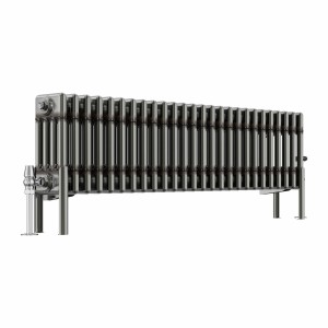 Bern 300 x 1190mm Raw Metal Four Column Horizontal Traditional Radiator