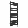 Juva 1000 x 450mm Satin Black Flat Panel Thermostatic Touch Control Electric Heated Towel Rail