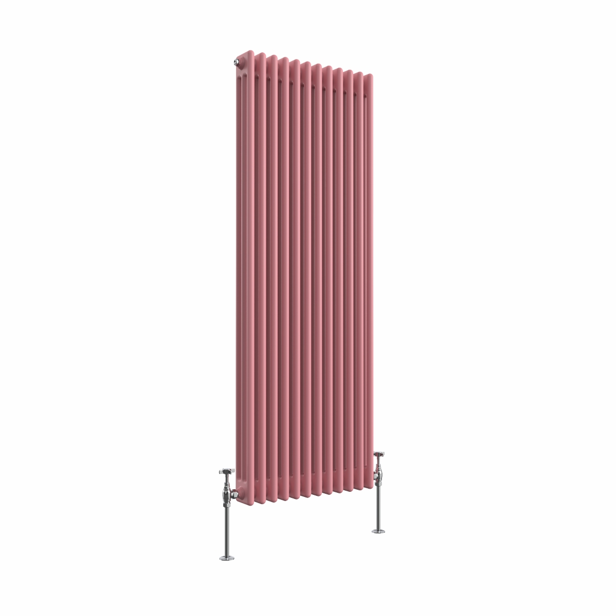 Bern 1500 x 560mm Rose Pink Triple Column Vertical Traditional Radiator
