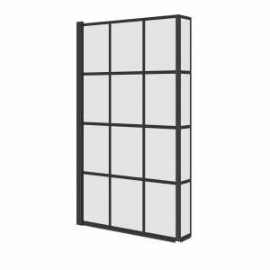 Borrowdale - 1400mm L Shape Bath Screen - Black Grid