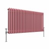 Bern 600 x 1190mm Rose Pink Triple Column Horizontal Traditional Radiator