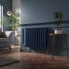 Lulea 600 x 760mm Sapphire Blue Double Horizontal Flat Panel Designer Radiator