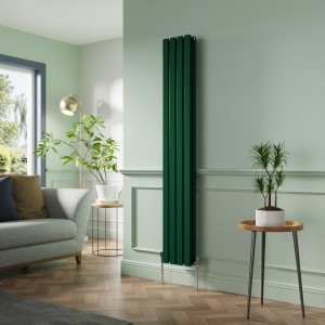 Lulea 1800 x 270mm Moss Green Double Flat Panel Vertical Designer Radiator