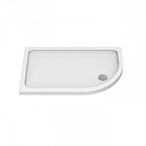 KStone - Anti-Slip 1000 x 800mm Right Hand Offset Quadrant Shower Tray - White - KSQ10080RHSR