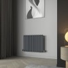Karlstad 600 x 750mm Anthracite Single Horizontal Flat Panel Designer Radiator