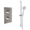 Thurso Chrome Twin Round Handle Concealed Valve with Raiser Rail Kit (1 Outlet)