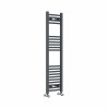 Fjord 1200 x 300mm Curved Anthracite Heated Towel Rail