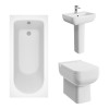 Feel 600 Modern Bathroom Suite with Back to Wall Toilet and Essential Single Ended Bath - 1500 x 700mm