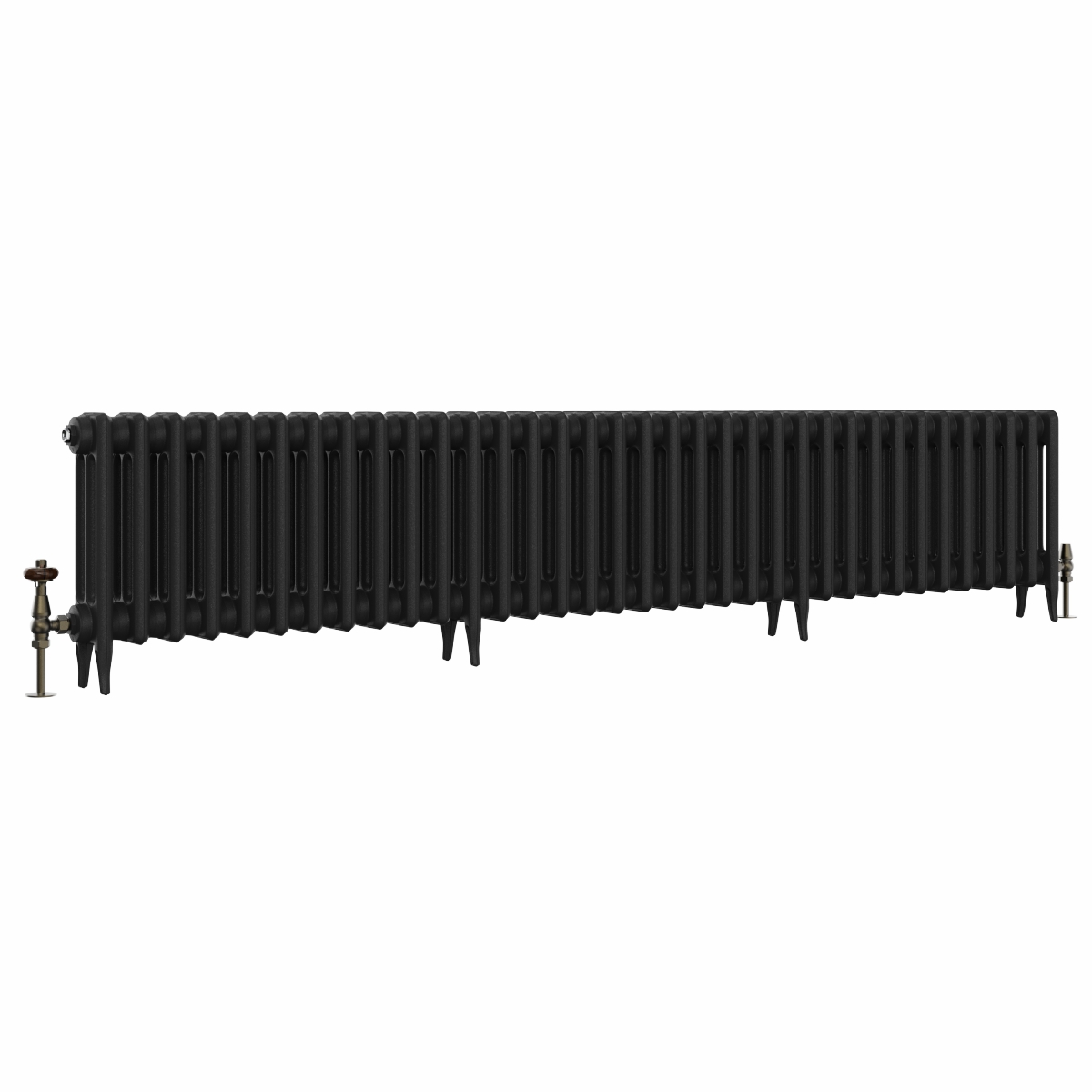 Classic 450 x 2204mm Black Primered Finish Triple Column Cast Iron Radiator - 35 Sections