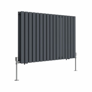 Norden 600 x 1004mm Anthracite Double Horizontal Oval Tube Designer Radiator