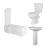 Splash Modern Bathroom Suite with P-Shape Shower Bath - Left Hand - 1500mm