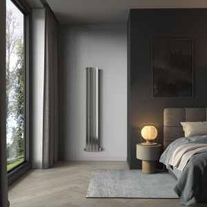 Karlstad 1800 x 274mm Chrome Single Vertical Flat Panel Designer Radiator