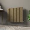 Karlstad 600 x 750mm Black Gold Double Horizontal Flat Panel Designer Radiator