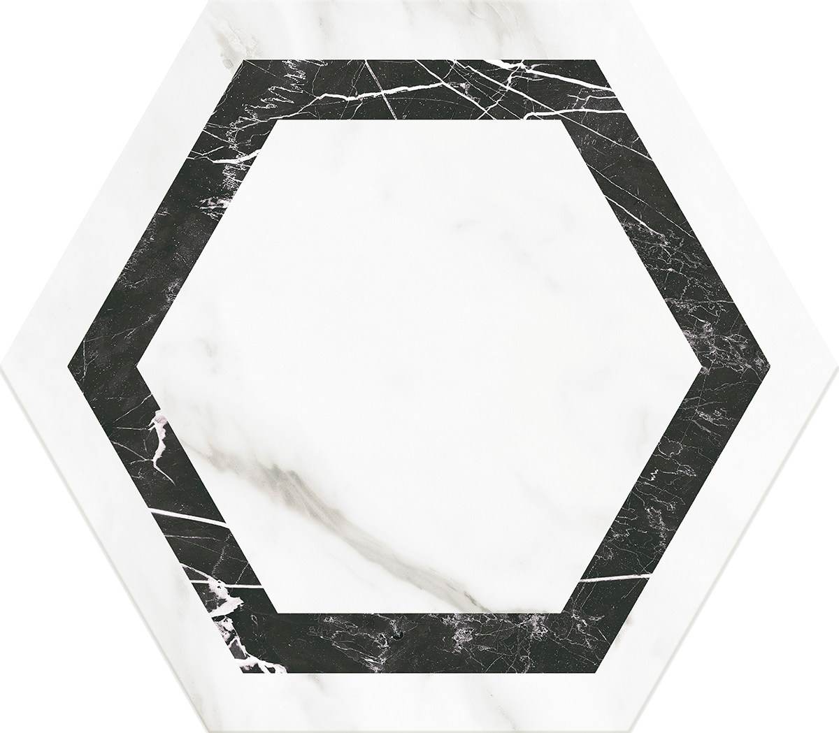 Venato Hexagon Dark Grey Marble Effect Tile 330x285x9mm - 14.31sqm - 14 -Box Qty
