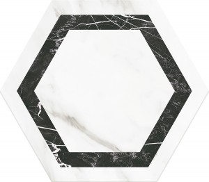 Venato Hexagon Dark Grey Marble Effect Tile 330x285x9mm - 1sqm - 14 - Box Qty