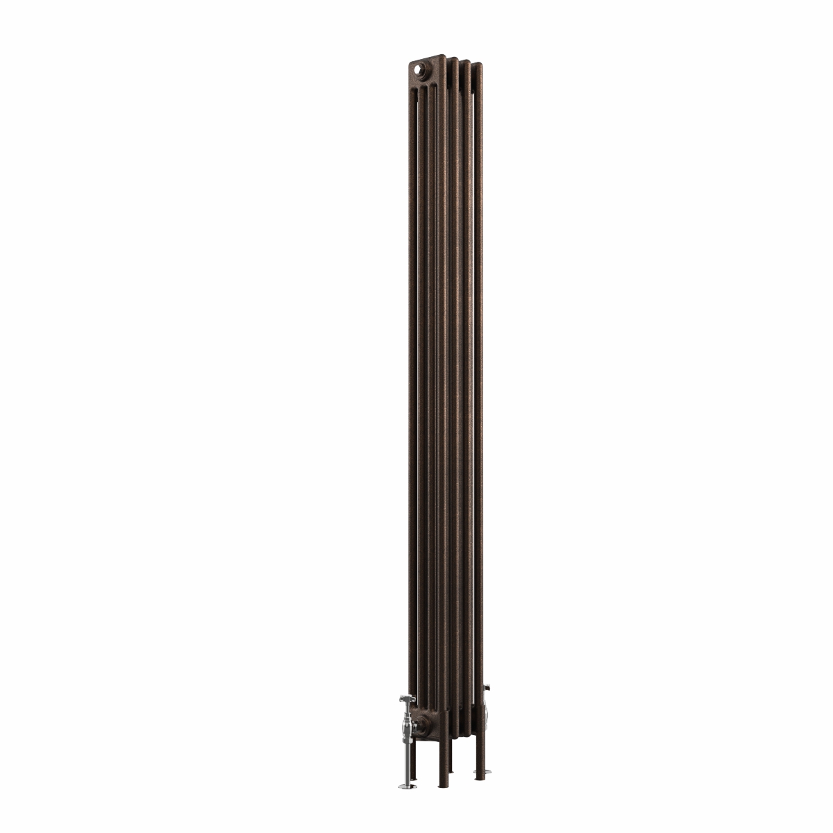 Bern 1800 x 200mm Black Copper Four Column Vertical Traditional Radiator