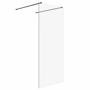 Wasdale 900mm Black Walk Through Wet Room Screen