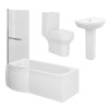 Calgary 1675mm Left Hand P Shape Shower Bath Suite