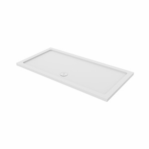 Essentials Anti-Slip 1500 x 900mm Rectangle Stone Shower Tray White