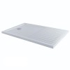 Essentials Anti-Slip 1700 x 800mm Rectangle Stone Shower Tray White with Walk in