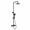 Thurso Modern Thermostatic Bar Shower Valve with Round Shower Head and Hand Shower Matt Black